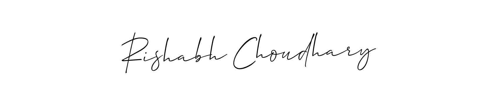 How to make Rishabh Choudhary signature? Allison_Script is a professional autograph style. Create handwritten signature for Rishabh Choudhary name. Rishabh Choudhary signature style 2 images and pictures png