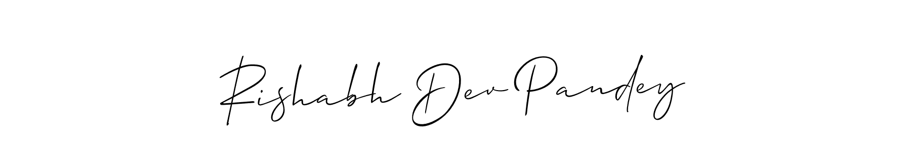How to make Rishabh Dev Pandey name signature. Use Allison_Script style for creating short signs online. This is the latest handwritten sign. Rishabh Dev Pandey signature style 2 images and pictures png