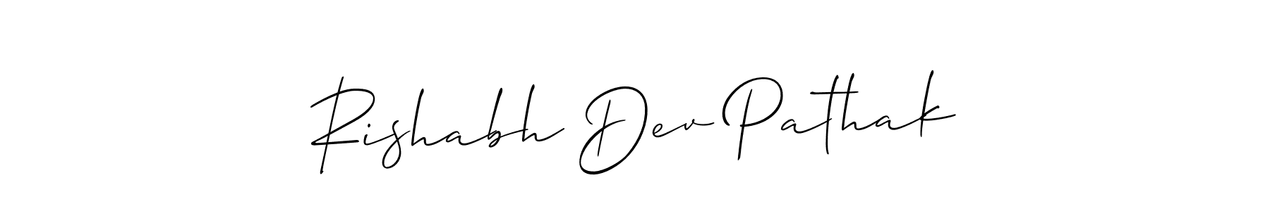 Allison_Script is a professional signature style that is perfect for those who want to add a touch of class to their signature. It is also a great choice for those who want to make their signature more unique. Get Rishabh Dev Pathak name to fancy signature for free. Rishabh Dev Pathak signature style 2 images and pictures png