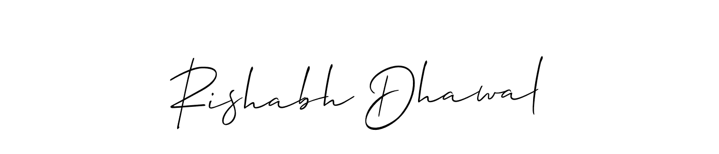 This is the best signature style for the Rishabh Dhawal name. Also you like these signature font (Allison_Script). Mix name signature. Rishabh Dhawal signature style 2 images and pictures png