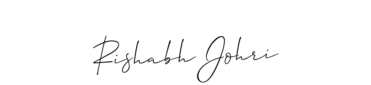 Create a beautiful signature design for name Rishabh Johri. With this signature (Allison_Script) fonts, you can make a handwritten signature for free. Rishabh Johri signature style 2 images and pictures png