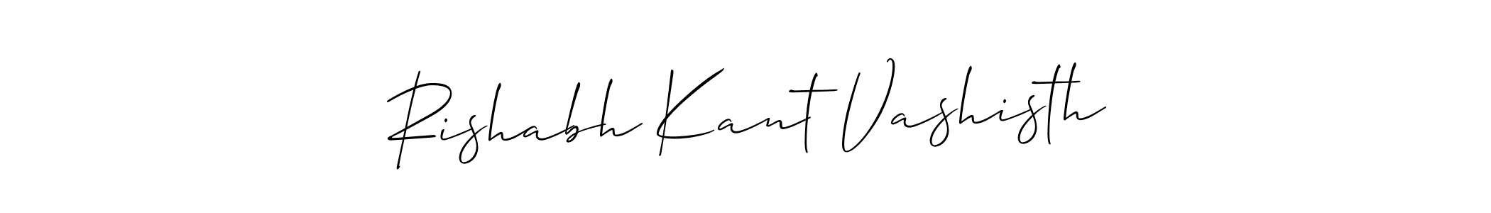 You should practise on your own different ways (Allison_Script) to write your name (Rishabh Kant Vashisth) in signature. don't let someone else do it for you. Rishabh Kant Vashisth signature style 2 images and pictures png