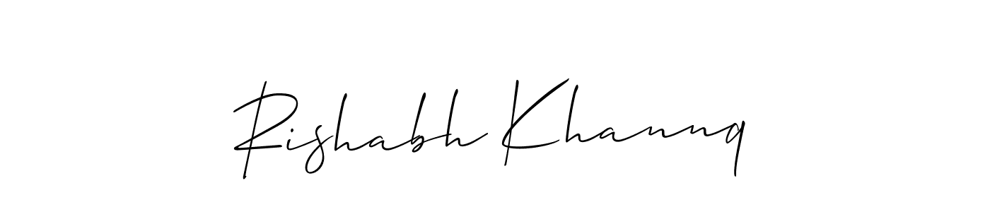 Make a short Rishabh Khannq signature style. Manage your documents anywhere anytime using Allison_Script. Create and add eSignatures, submit forms, share and send files easily. Rishabh Khannq signature style 2 images and pictures png