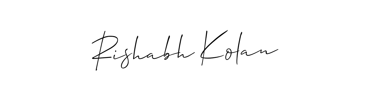 Also You can easily find your signature by using the search form. We will create Rishabh Kolan name handwritten signature images for you free of cost using Allison_Script sign style. Rishabh Kolan signature style 2 images and pictures png