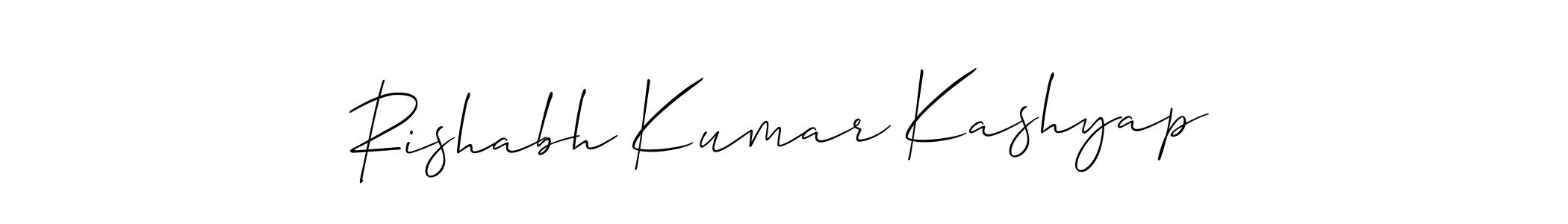 How to make Rishabh Kumar Kashyap name signature. Use Allison_Script style for creating short signs online. This is the latest handwritten sign. Rishabh Kumar Kashyap signature style 2 images and pictures png