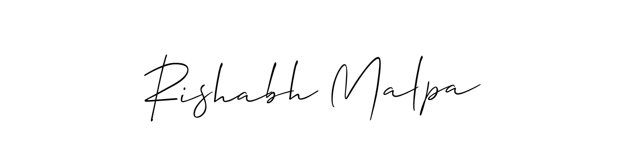 if you are searching for the best signature style for your name Rishabh Malpa. so please give up your signature search. here we have designed multiple signature styles  using Allison_Script. Rishabh Malpa signature style 2 images and pictures png