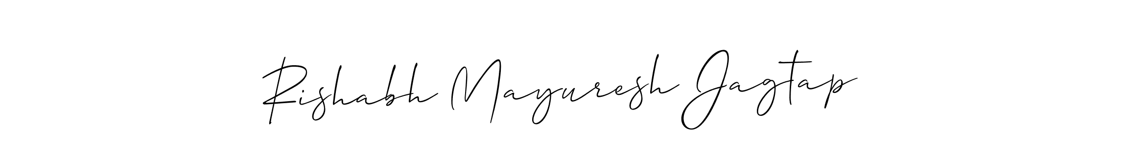 It looks lik you need a new signature style for name Rishabh Mayuresh Jagtap. Design unique handwritten (Allison_Script) signature with our free signature maker in just a few clicks. Rishabh Mayuresh Jagtap signature style 2 images and pictures png