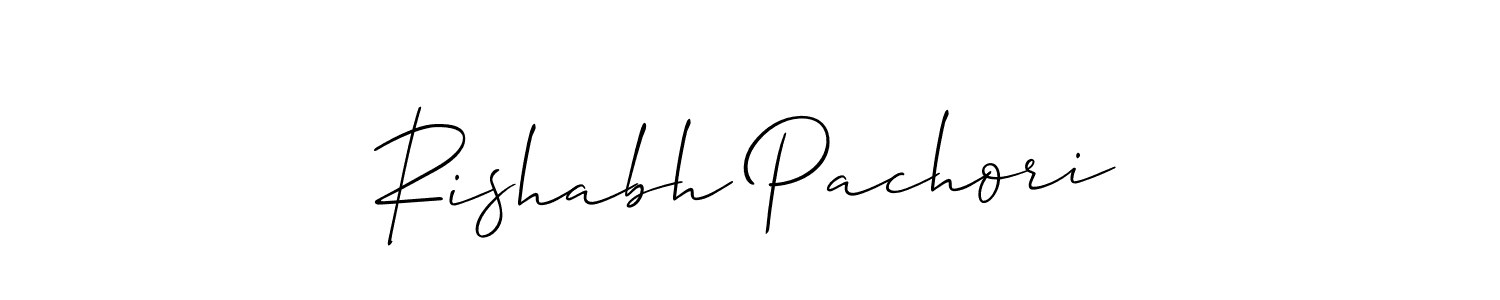 How to make Rishabh Pachori name signature. Use Allison_Script style for creating short signs online. This is the latest handwritten sign. Rishabh Pachori signature style 2 images and pictures png