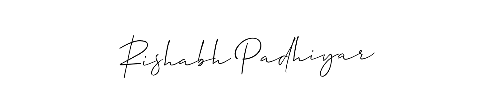 Use a signature maker to create a handwritten signature online. With this signature software, you can design (Allison_Script) your own signature for name Rishabh Padhiyar. Rishabh Padhiyar signature style 2 images and pictures png