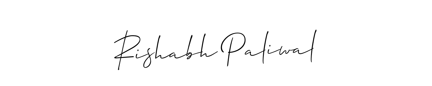 Allison_Script is a professional signature style that is perfect for those who want to add a touch of class to their signature. It is also a great choice for those who want to make their signature more unique. Get Rishabh Paliwal name to fancy signature for free. Rishabh Paliwal signature style 2 images and pictures png