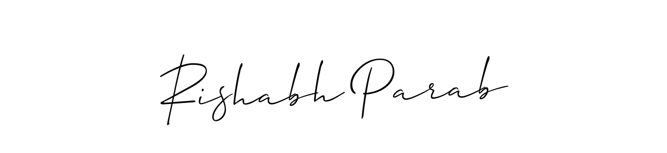 How to Draw Rishabh Parab signature style? Allison_Script is a latest design signature styles for name Rishabh Parab. Rishabh Parab signature style 2 images and pictures png