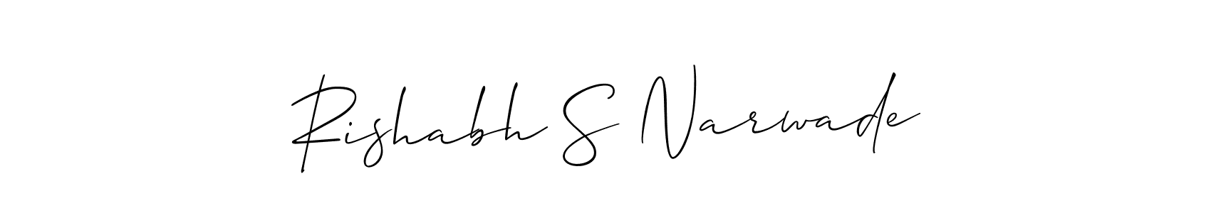 Also You can easily find your signature by using the search form. We will create Rishabh S Narwade name handwritten signature images for you free of cost using Allison_Script sign style. Rishabh S Narwade signature style 2 images and pictures png