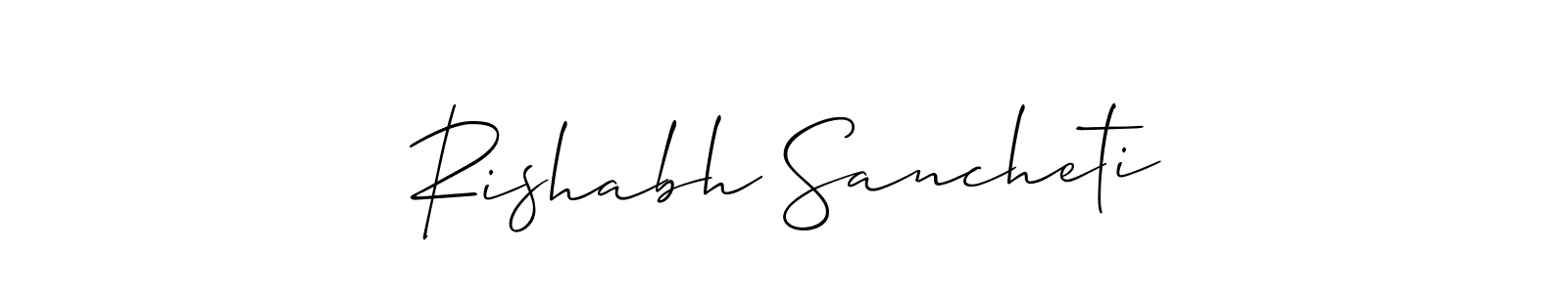 Create a beautiful signature design for name Rishabh Sancheti. With this signature (Allison_Script) fonts, you can make a handwritten signature for free. Rishabh Sancheti signature style 2 images and pictures png