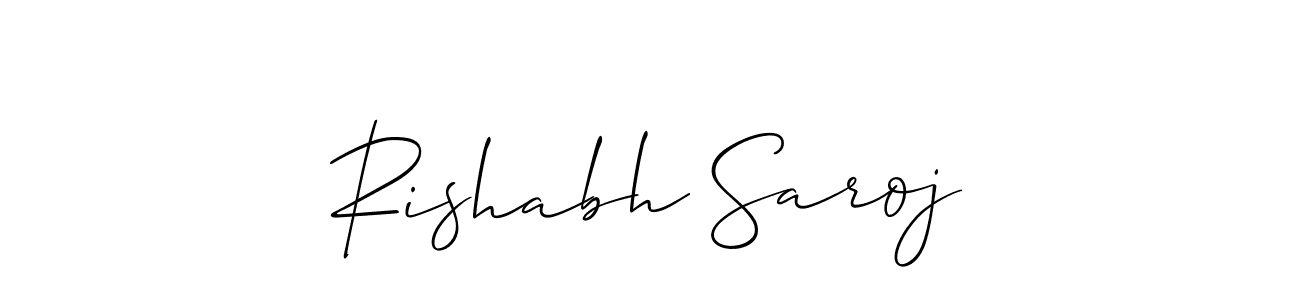 This is the best signature style for the Rishabh Saroj name. Also you like these signature font (Allison_Script). Mix name signature. Rishabh Saroj signature style 2 images and pictures png