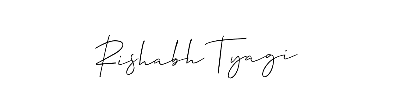 if you are searching for the best signature style for your name Rishabh Tyagi. so please give up your signature search. here we have designed multiple signature styles  using Allison_Script. Rishabh Tyagi signature style 2 images and pictures png