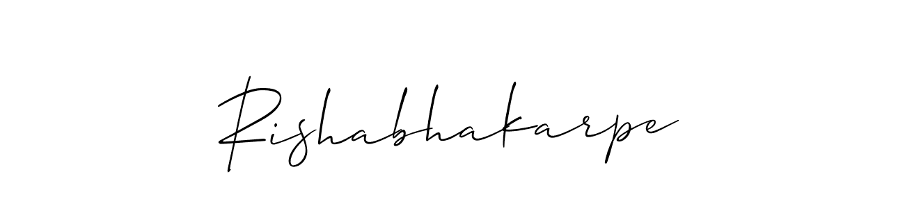 Use a signature maker to create a handwritten signature online. With this signature software, you can design (Allison_Script) your own signature for name Rishabhakarpe. Rishabhakarpe signature style 2 images and pictures png