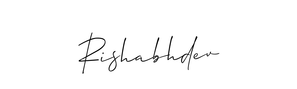 Use a signature maker to create a handwritten signature online. With this signature software, you can design (Allison_Script) your own signature for name Rishabhdev. Rishabhdev signature style 2 images and pictures png