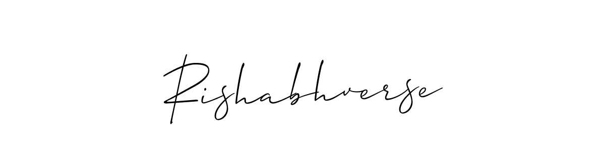 Make a beautiful signature design for name Rishabhverse. With this signature (Allison_Script) style, you can create a handwritten signature for free. Rishabhverse signature style 2 images and pictures png