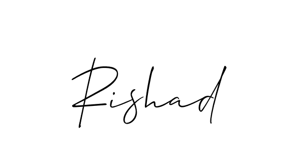 How to make Rishad signature? Allison_Script is a professional autograph style. Create handwritten signature for Rishad name. Rishad signature style 2 images and pictures png