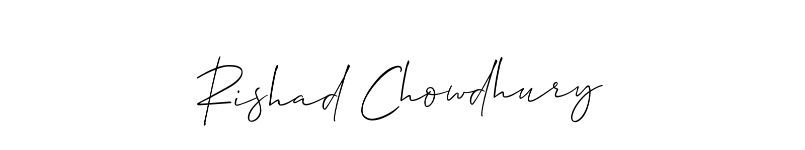 How to make Rishad Chowdhury signature? Allison_Script is a professional autograph style. Create handwritten signature for Rishad Chowdhury name. Rishad Chowdhury signature style 2 images and pictures png