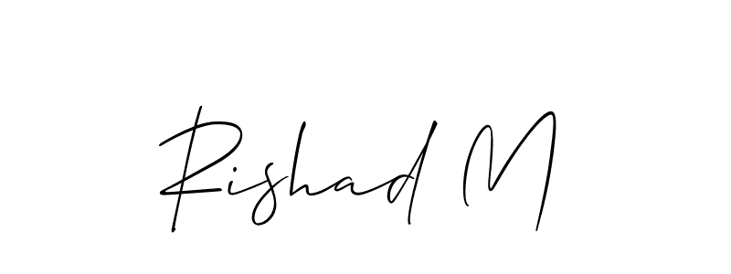 You should practise on your own different ways (Allison_Script) to write your name (Rishad M) in signature. don't let someone else do it for you. Rishad M signature style 2 images and pictures png