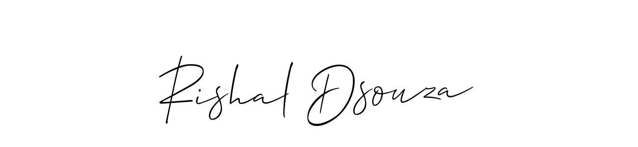 Use a signature maker to create a handwritten signature online. With this signature software, you can design (Allison_Script) your own signature for name Rishal Dsouza. Rishal Dsouza signature style 2 images and pictures png