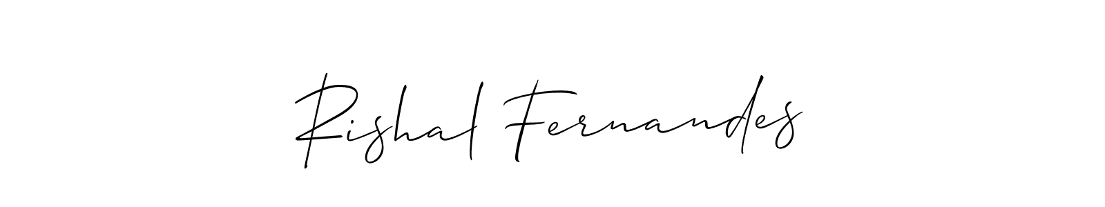 How to make Rishal Fernandes signature? Allison_Script is a professional autograph style. Create handwritten signature for Rishal Fernandes name. Rishal Fernandes signature style 2 images and pictures png