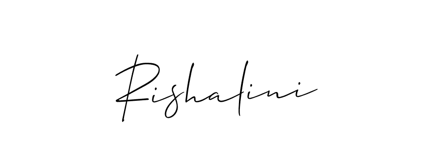 Create a beautiful signature design for name Rishalini. With this signature (Allison_Script) fonts, you can make a handwritten signature for free. Rishalini signature style 2 images and pictures png