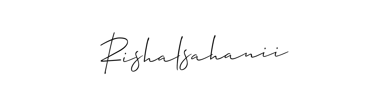 Also You can easily find your signature by using the search form. We will create Rishalsahanii name handwritten signature images for you free of cost using Allison_Script sign style. Rishalsahanii signature style 2 images and pictures png