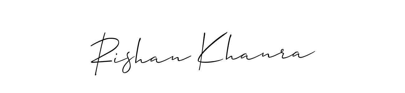 It looks lik you need a new signature style for name Rishan Khanra. Design unique handwritten (Allison_Script) signature with our free signature maker in just a few clicks. Rishan Khanra signature style 2 images and pictures png