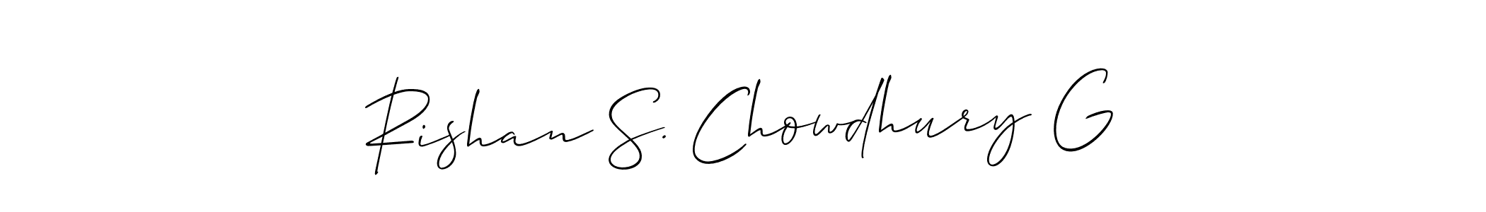 How to make Rishan S. Chowdhury G name signature. Use Allison_Script style for creating short signs online. This is the latest handwritten sign. Rishan S. Chowdhury G signature style 2 images and pictures png