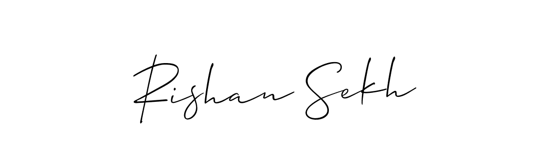 How to make Rishan Sekh name signature. Use Allison_Script style for creating short signs online. This is the latest handwritten sign. Rishan Sekh signature style 2 images and pictures png