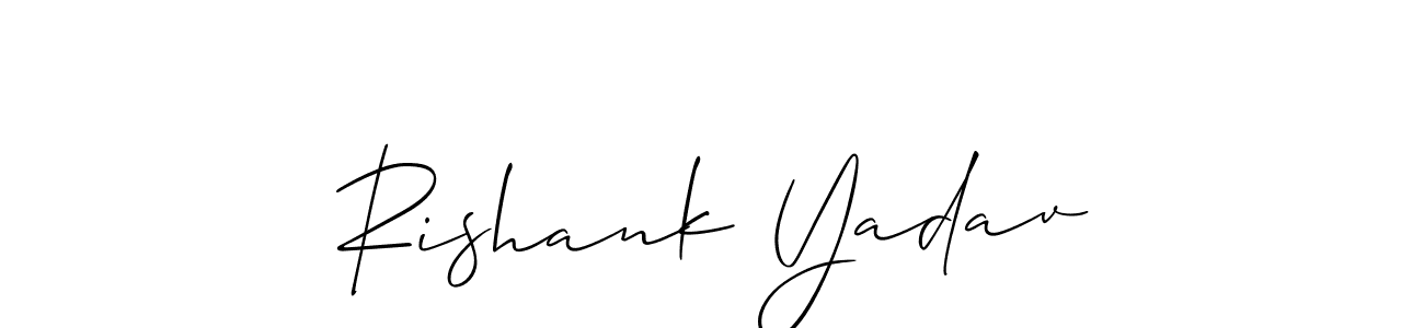 Use a signature maker to create a handwritten signature online. With this signature software, you can design (Allison_Script) your own signature for name Rishank Yadav. Rishank Yadav signature style 2 images and pictures png
