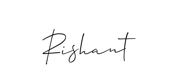 Design your own signature with our free online signature maker. With this signature software, you can create a handwritten (Allison_Script) signature for name Rishant. Rishant signature style 2 images and pictures png