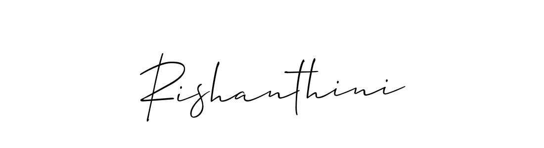 How to make Rishanthini name signature. Use Allison_Script style for creating short signs online. This is the latest handwritten sign. Rishanthini signature style 2 images and pictures png
