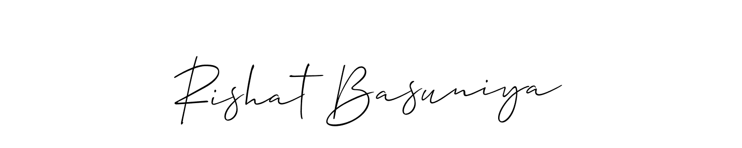if you are searching for the best signature style for your name Rishat Basuniya. so please give up your signature search. here we have designed multiple signature styles  using Allison_Script. Rishat Basuniya signature style 2 images and pictures png