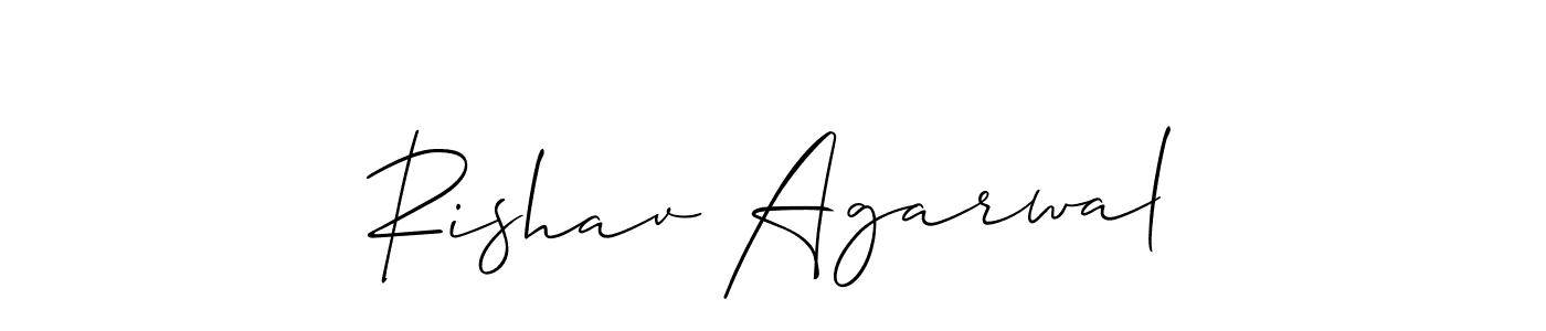 Also we have Rishav Agarwal name is the best signature style. Create professional handwritten signature collection using Allison_Script autograph style. Rishav Agarwal signature style 2 images and pictures png