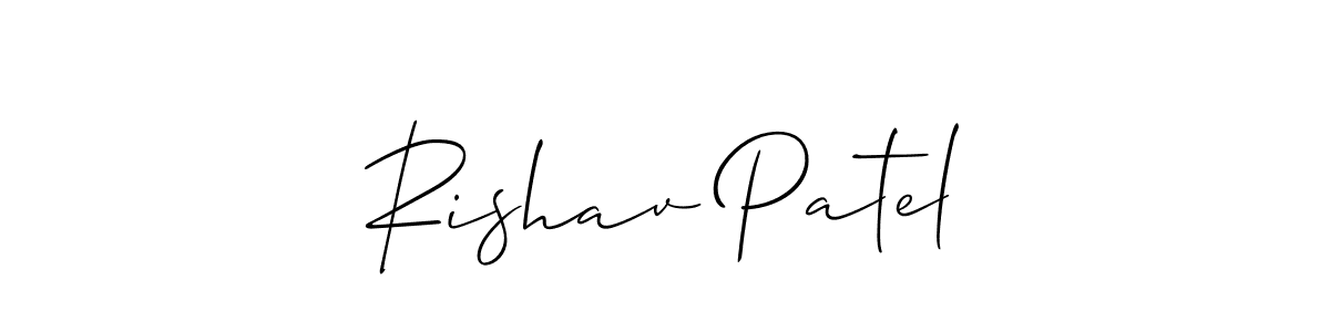Rishav Patel stylish signature style. Best Handwritten Sign (Allison_Script) for my name. Handwritten Signature Collection Ideas for my name Rishav Patel. Rishav Patel signature style 2 images and pictures png