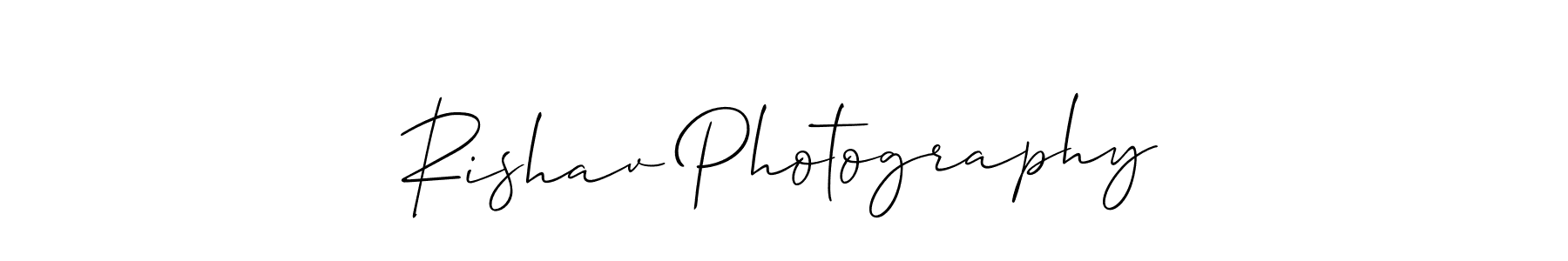 Rishav Photography stylish signature style. Best Handwritten Sign (Allison_Script) for my name. Handwritten Signature Collection Ideas for my name Rishav Photography. Rishav Photography signature style 2 images and pictures png
