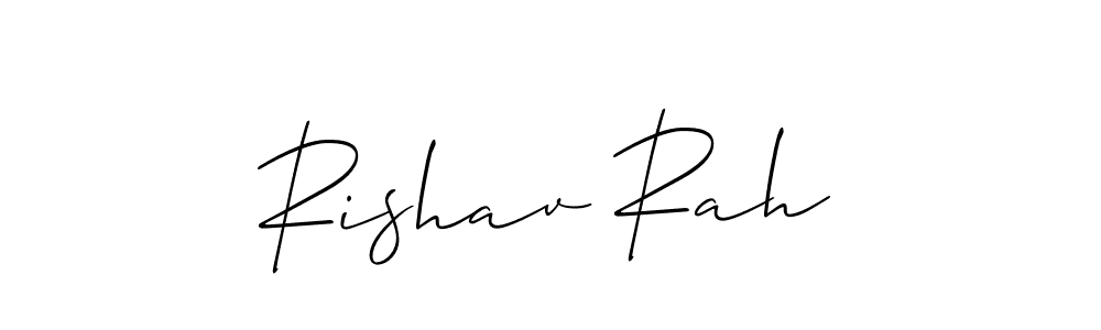 How to make Rishav Rah signature? Allison_Script is a professional autograph style. Create handwritten signature for Rishav Rah name. Rishav Rah signature style 2 images and pictures png