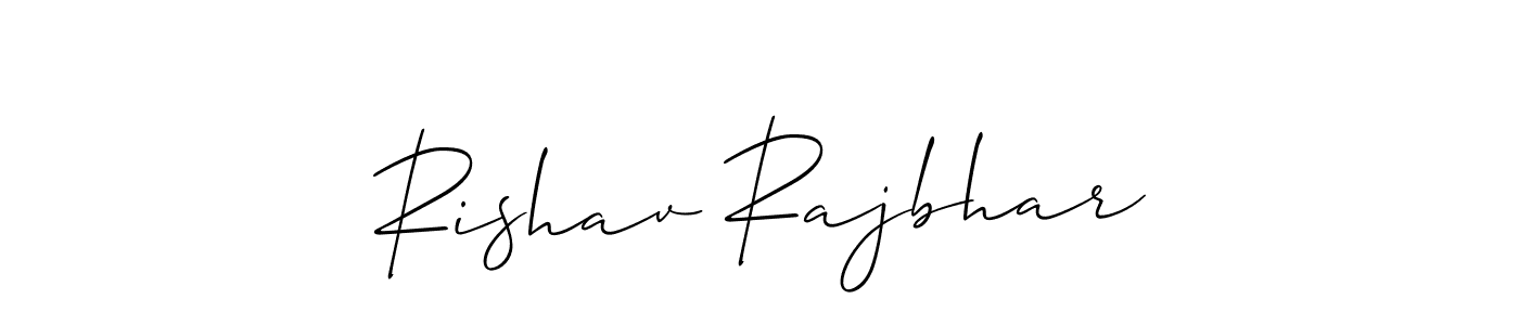 Make a beautiful signature design for name Rishav Rajbhar. With this signature (Allison_Script) style, you can create a handwritten signature for free. Rishav Rajbhar signature style 2 images and pictures png