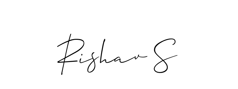 Use a signature maker to create a handwritten signature online. With this signature software, you can design (Allison_Script) your own signature for name Rishav S. Rishav S signature style 2 images and pictures png