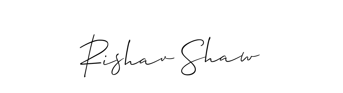 Allison_Script is a professional signature style that is perfect for those who want to add a touch of class to their signature. It is also a great choice for those who want to make their signature more unique. Get Rishav Shaw name to fancy signature for free. Rishav Shaw signature style 2 images and pictures png