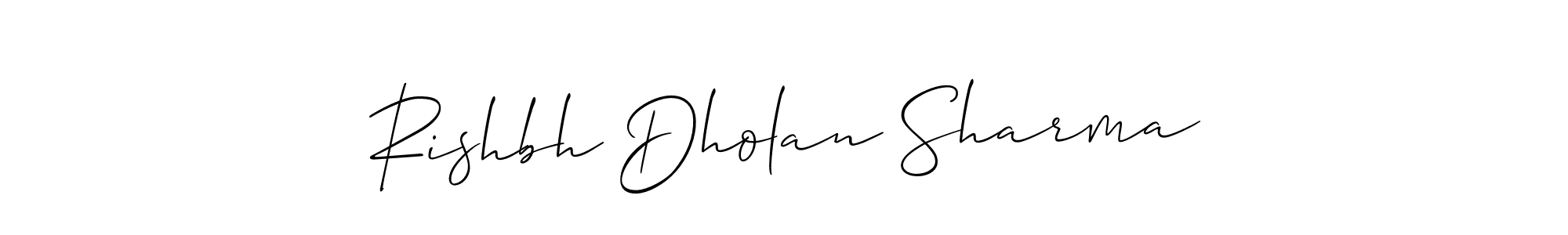 You can use this online signature creator to create a handwritten signature for the name Rishbh Dholan Sharma. This is the best online autograph maker. Rishbh Dholan Sharma signature style 2 images and pictures png