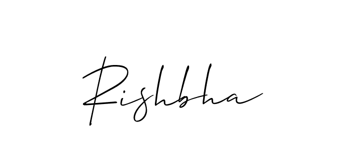 Use a signature maker to create a handwritten signature online. With this signature software, you can design (Allison_Script) your own signature for name Rishbha. Rishbha signature style 2 images and pictures png