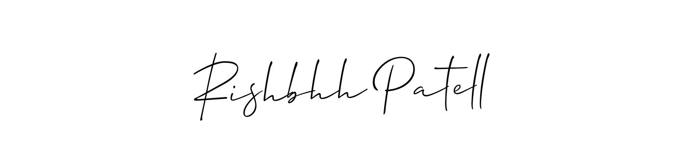 Make a beautiful signature design for name Rishbhh Patell. With this signature (Allison_Script) style, you can create a handwritten signature for free. Rishbhh Patell signature style 2 images and pictures png