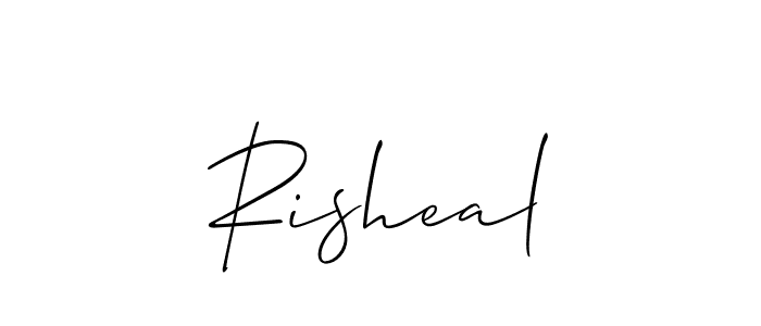 How to Draw Risheal signature style? Allison_Script is a latest design signature styles for name Risheal. Risheal signature style 2 images and pictures png