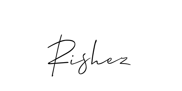 if you are searching for the best signature style for your name Rishez. so please give up your signature search. here we have designed multiple signature styles  using Allison_Script. Rishez signature style 2 images and pictures png