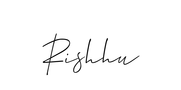 Create a beautiful signature design for name Rishhu. With this signature (Allison_Script) fonts, you can make a handwritten signature for free. Rishhu signature style 2 images and pictures png