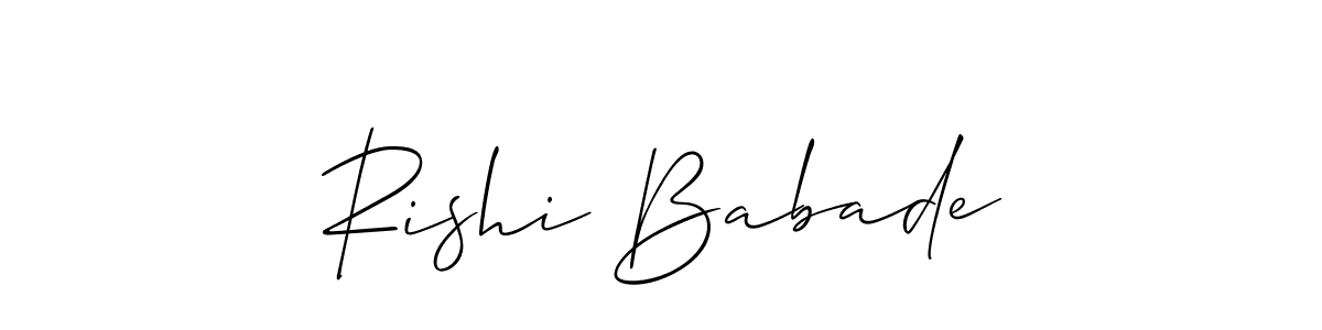 Rishi Babade stylish signature style. Best Handwritten Sign (Allison_Script) for my name. Handwritten Signature Collection Ideas for my name Rishi Babade. Rishi Babade signature style 2 images and pictures png